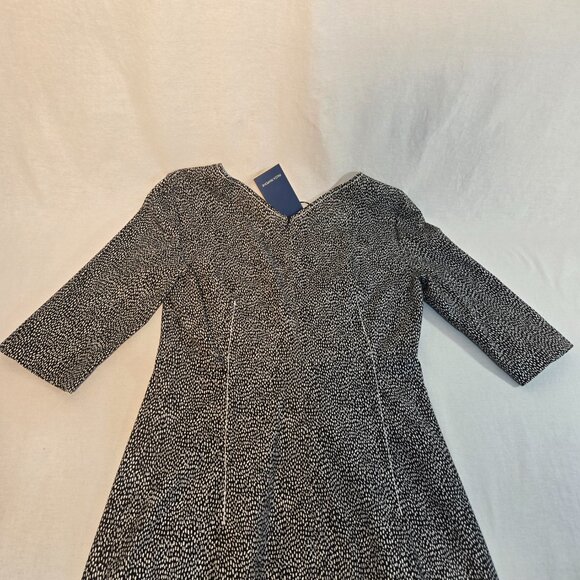 PIAZZA SEMPIONE Black/White Printed Dress Size Italian 44 US 8 Made Italy! NEW! - Picture 7 of 16